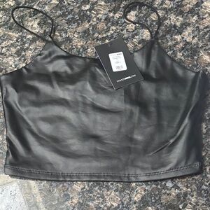 Fashion Nova Black Pleather Camisole
